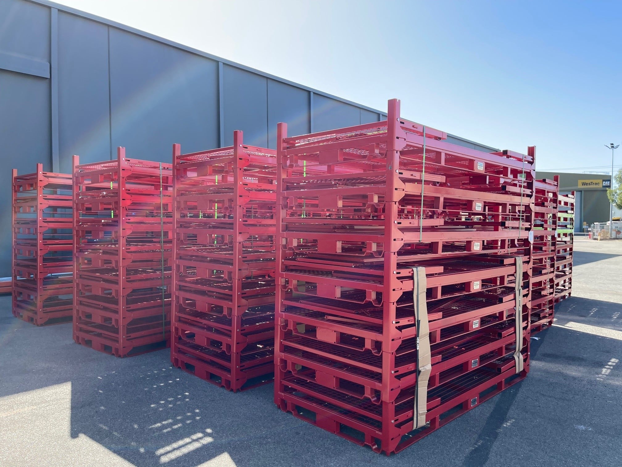 Heavy Duty Transport Cage that fit two pallets waiting for logistic client to pick them up